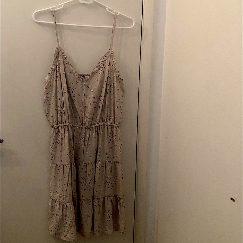 Tan floral babydoll dress